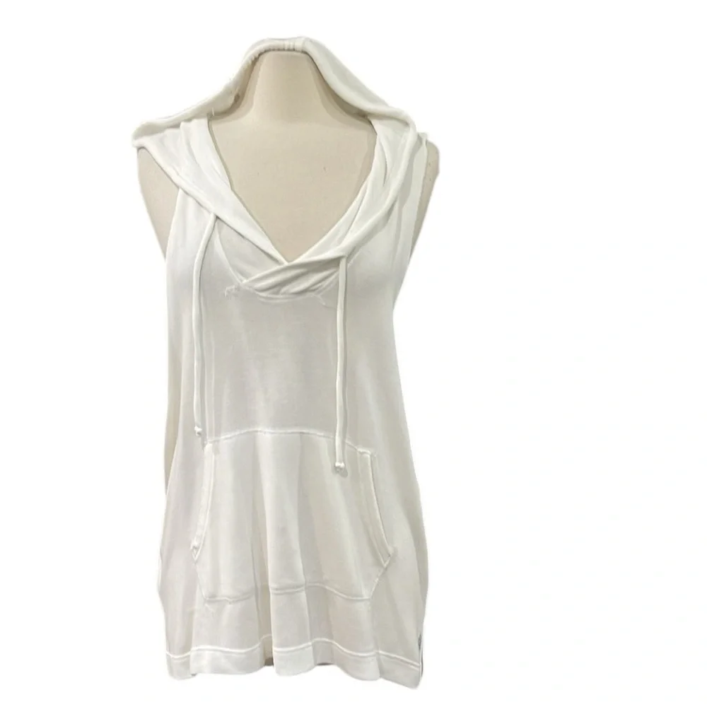 Free People Movement Tulum Hoodie Tank Top SZ S White
